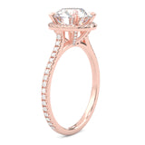 The Luminous Halo Moissanite Wedding Set (Rose Gold )