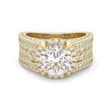 Fourfold Stones Halo Moissanite ( Yellow Gold 14K )
