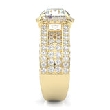 Fourfold Stones Halo Moissanite ( Yellow Gold 14K )