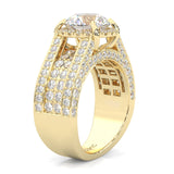 Fourfold Stones Halo Moissanite ( Yellow Gold 14K )