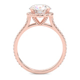 The Luminous Halo Moissanite Wedding Set (Rose Gold )