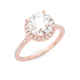 The Luminous Halo Moissanite Wedding Set (Rose Gold )
