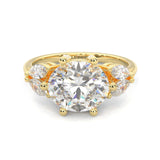 Trinelle Moissanite Engagement Ring ( Yellow Gold 14K )