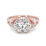 Trinelle Moissanite Engagement Ring ( Rose Gold 14K )