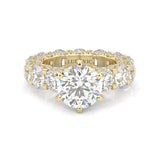 Supernova II - Ludovic Moissanite Ring (3-Carat Main Stone) ( Yellow Gold 14K)