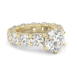 Supernova II - Ludovic Moissanite Ring (3-Carat Main Stone) ( Yellow Gold 14K)