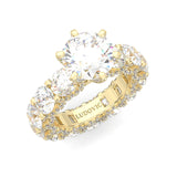 Supernova II - Ludovic Moissanite Ring (3-Carat Main Stone) ( Yellow Gold 14K)