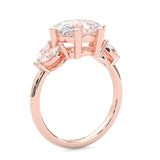 Trinelle Moissanite Engagement Ring ( Rose Gold 14K )