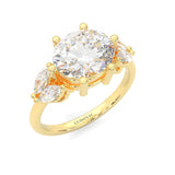 Trinelle Moissanite Engagement Ring ( Yellow Gold 14K )