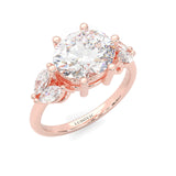 Trinelle Moissanite Engagement Ring ( Rose Gold 14K )
