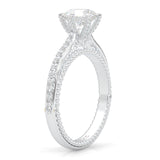 Unique Vintage Round Engagement Ring (14k Solid Gold)