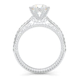 Unique Vintage Round Engagement Ring (14k Solid Gold)