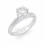 Unique Vintage Round Engagement Ring (14k Solid Gold)