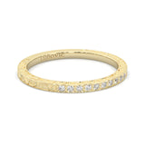 The Vintage Lunar Moissanite Wedding Band ( Yellow Gold )