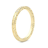 The Vintage Lunar Moissanite Wedding Band ( Yellow Gold )