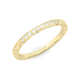 The Vintage Lunar Moissanite Wedding Band ( Yellow Gold )
