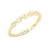The Antique Halo Moissanite Wedding Band ( Yellow Gold )