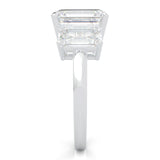Three-Stone Emerald Cut Lab-Grown Diamond Ring (14k Solid Gold)