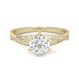 The Detour Moissanite Engagement Ring ( Yellow Gold 14K )