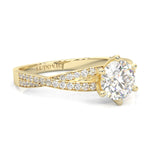 The Detour Moissanite Engagement Ring ( Yellow Gold 14K )