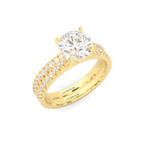 French Four Claw Wedding Set ( Yellow Gold )