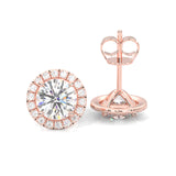 Ludovic Halo Stud Earrings ( Rose Gold 14k )