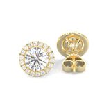 Ludovic Halo Stud Earrings ( Yellow Gold 14k )