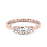 Classic Three-Stone Wedding Set ( Rose Gold )