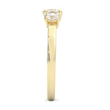 Classic Three-Stone Wedding Set ( Yellow Gold )