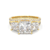 Lumière d'Or Princess Cut Wedding Set (Yellow 14k Solid Gold)