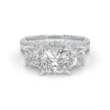 Lumière d'Or Princess Cut Wedding Set (Platinum-Plated Silver)