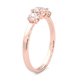 Classic Three-Stone Wedding Set ( Rose Gold )