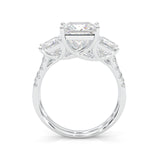 Lumière d'Or Princess Cut Wedding Set (Platinum-Plated Silver)