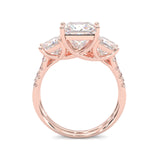 Lumière d'Or Princess Cut Wedding Set (Rose 14k Solid Gold)