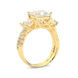 Lumière d'Or Princess Cut Wedding Set (Yellow 14k Solid Gold)