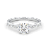 Icy Queen Round And Marquise Engagement Ring (14k Solid Gold)