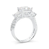 Lumière d'Or Princess Cut Wedding Set (Platinum-Plated Silver)