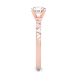 Icy Queen Round And Marquise Engagement Ring ( Rose Gold 14k)