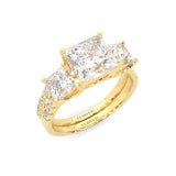 Lumière d'Or Princess Cut Wedding Set (Yellow 14k Solid Gold)