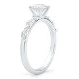 Icy Queen Round And Marquise Engagement Ring (14k Solid Gold)