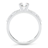 Icy Queen Round And Marquise Engagement Ring (14k Solid Gold)