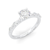 Icy Queen Round And Marquise Engagement Ring (14k Solid Gold)