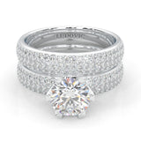 Six Studded Prongs Wedding Set