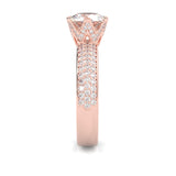 Six Studded Prongs Wedding Set ( Rose Gold )