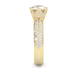 Six Studded Prongs Wedding Set ( Yellow Gold )
