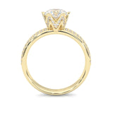 Six Studded Prongs Wedding Set ( Yellow Gold )