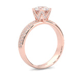 Six Studded Prongs Wedding Set ( Rose Gold )