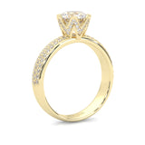 Six Studded Prongs Wedding Set ( Yellow Gold )