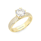 Six Studded Prongs Wedding Set ( Yellow Gold )