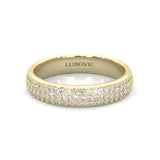 Six Studded Prongs Wedding Set ( Yellow Gold )
